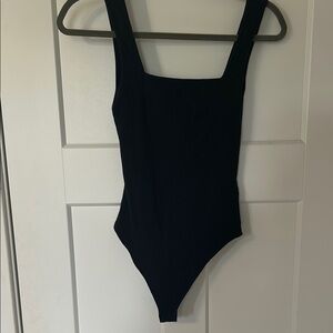 Topshop Black Ribbed Bodysuit